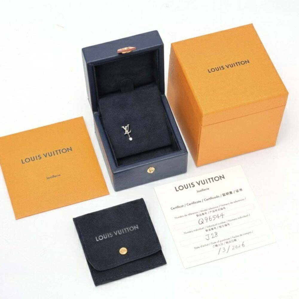 LOUIS VUITTON 18k Silver Diamond Earrings - Picture 5 of 5